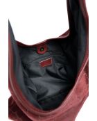Lennox Schultertasche aus burgunderfarbenem Samt - 34x30x2 cm