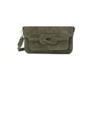Andre flaschengrüne Schultertasche aus Samt - 26x17x8 cm