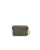 Andre flaschengrüne Schultertasche aus Samt - 26x17x8 cm