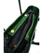 Bandolera Orla de piel verde botella - 40x20x13 cm