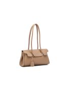 Fenn Schultertasche aus glänzendem braunem Leder - 32x18x12 cm
