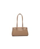 Fenn Schultertasche aus glänzendem braunem Leder - 32x18x12 cm