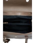 Fenn Schultertasche aus glänzendem braunem Leder - 32x18x12 cm