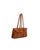 Bolso de hombro Dunn de terciopelo camel - 32x18x12 cm