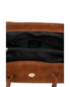 Bolso de hombro Dunn de terciopelo camel - 32x18x12 cm