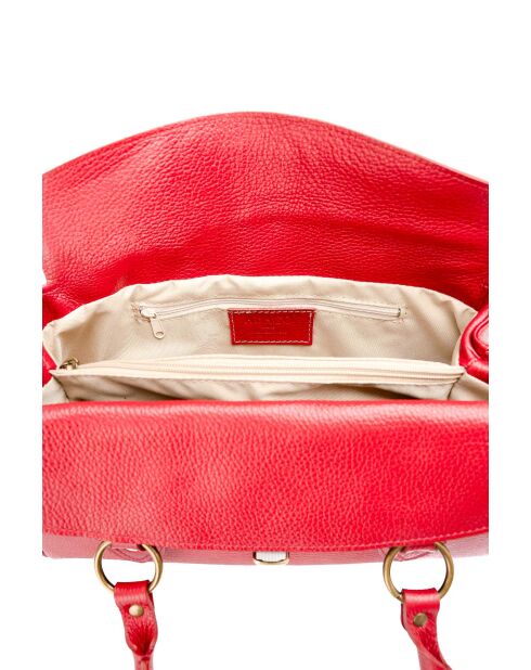 Zea rote Schultertasche aus Leder - 30x19x12 cm