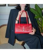 Zea rote Schultertasche aus Leder - 30x19x12 cm