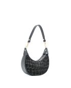 Black Aster fluwelen schoudertas - 25x13x7 cm