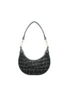 Black Aster fluwelen schoudertas - 25x13x7 cm
