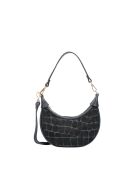 Black Aster fluwelen schoudertas - 25x13x7 cm