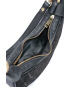 Black Aster fluwelen schoudertas - 25x13x7 cm