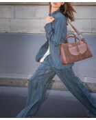 Sac à main en cuir velours Rye moka - 36,5x28,5x13 cm