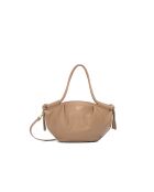 Fuchs-Lederhandtasche in glänzendem Braun - 33x21x12 cm