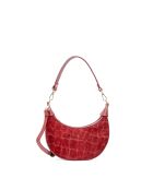 Burgundy Aster fluwelen leren schoudertas - 25x13x7 cm