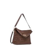 Bandolera de terciopelo moka Ceres - 34x25x9,5 cm