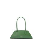 Bolso bandolera de piel de ópalo verde pino - 41x14x10 cm