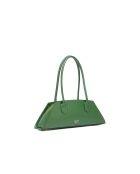 Bolso bandolera de piel de ópalo verde pino - 41x14x10 cm