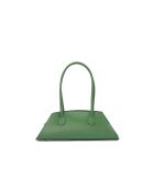 Bolso bandolera de piel de ópalo verde pino - 41x14x10 cm