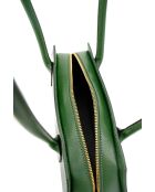 Bolso bandolera de piel de ópalo verde pino - 41x14x10 cm