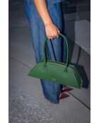 Bolso bandolera de piel de ópalo verde pino - 41x14x10 cm