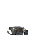 Riñonera Sena Croco de piel negra - 31x14x4,5 cm