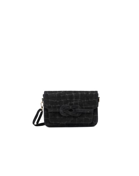 Andre Schultertasche aus schwarzem Samt - 26x17x8 cm