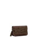 Bolso de hombro Andre moka de piel aterciopelada - 26x17x8 cm