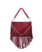 Burgundy Cole fluwelen schoudertas - 29x20x2 cm
