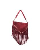 Burgundy Cole fluwelen schoudertas - 29x20x2 cm