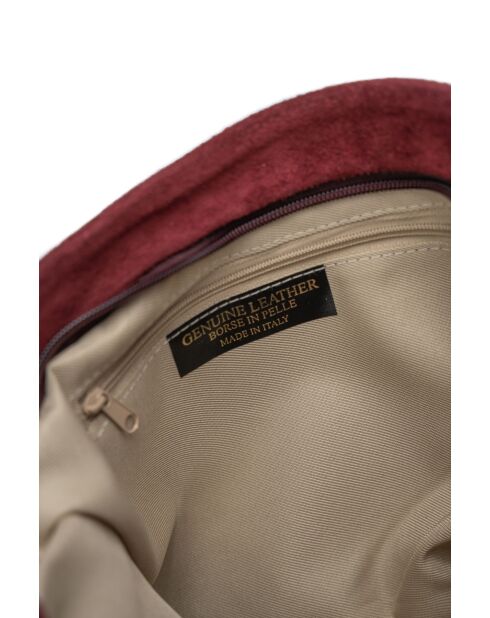 Burgundy Cole fluwelen schoudertas - 29x20x2 cm