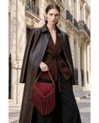 Burgundy Cole fluwelen schoudertas - 29x20x2 cm