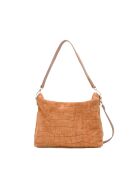 Ceres camel fluwelen schoudertas - 34x25x9,5 cm