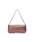 Luna mokka metalen schoudertas van leer - 23x11x3,5 cm