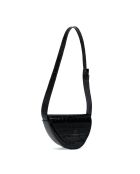 Bandolera Baily de piel negra - 23x7x8 cm
