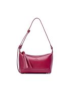Bolso de hombro Gaia de piel burdeos - 22x13x10 cm