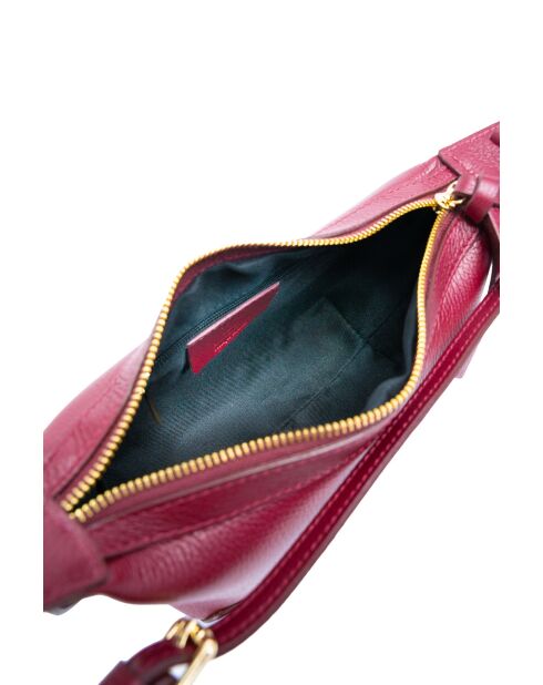 Bolso de hombro Gaia de piel burdeos - 22x13x10 cm