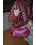 Bolso de hombro Gaia de piel burdeos - 22x13x10 cm
