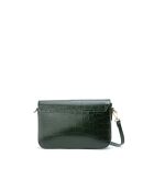 Bandolera Andre Croco de piel verde botella - 26x17x8 cm