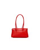 Fenn rote Schultertasche aus Leder - 32x18x12 cm