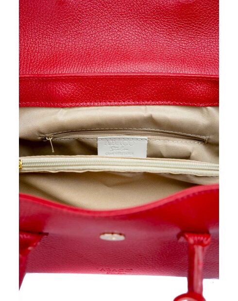 Fenn rote Schultertasche aus Leder - 32x18x12 cm