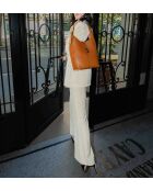 Borsa a tracolla Jora in pelle cammello - 27x41x12 cm