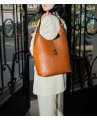 Borsa a tracolla Jora in pelle cammello - 27x41x12 cm
