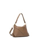 Arden glanzend bruine leren schoudertas - 36x25x11 cm