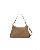 Arden glanzend bruine leren schoudertas - 36x25x11 cm