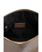 Arden glanzend bruine leren schoudertas - 36x25x11 cm