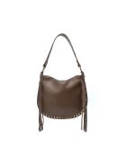 Lois leren schoudertas donker taupe - 29x25x1 cm