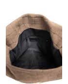 Ceres Schultertasche aus taupefarbenem Samt - 34x25x9,5 cm