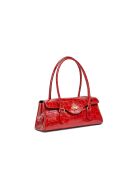 Briar Schultertasche aus burgunderfarbenem Leder - 34x15,5x11 cm