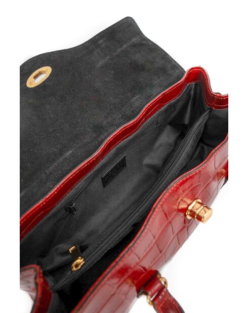 Briar Schultertasche aus burgunderfarbenem Leder - 34x15,5x11 cm