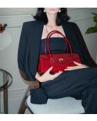 Briar Schultertasche aus burgunderfarbenem Leder - 34x15,5x11 cm